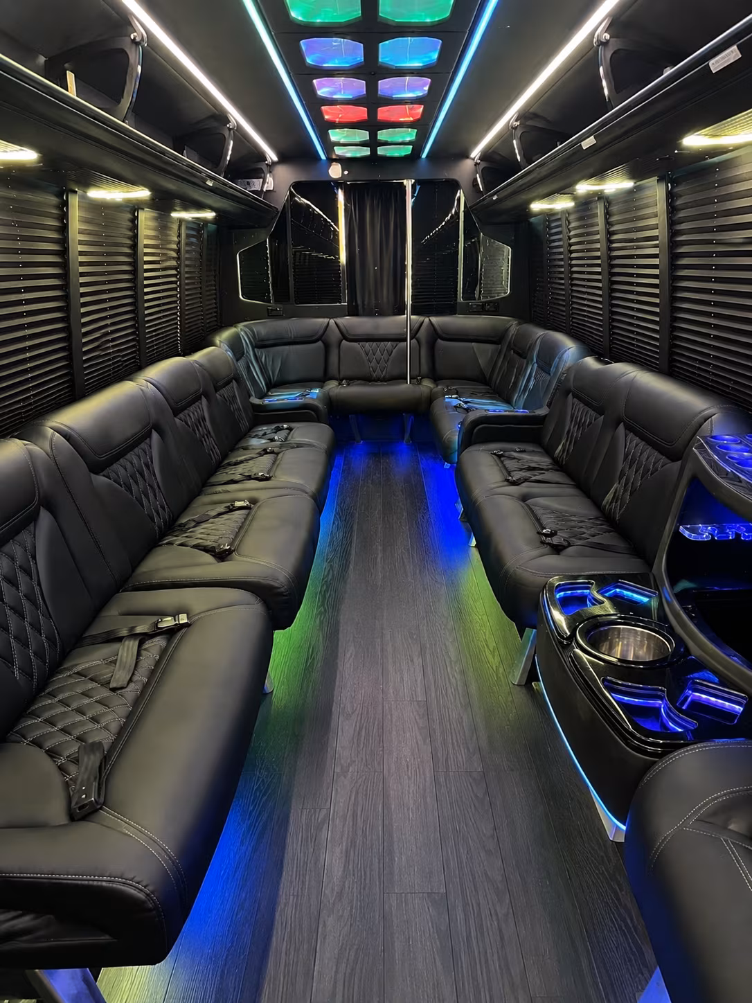 visalia 20 passenger party bus interior