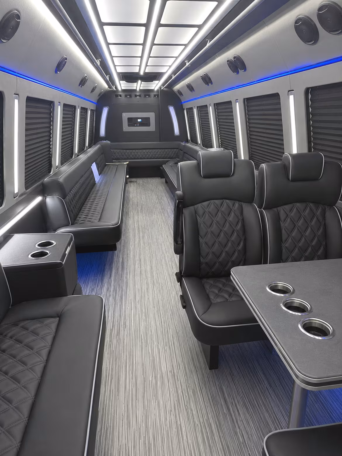 visalia 25 passenger party bus inside