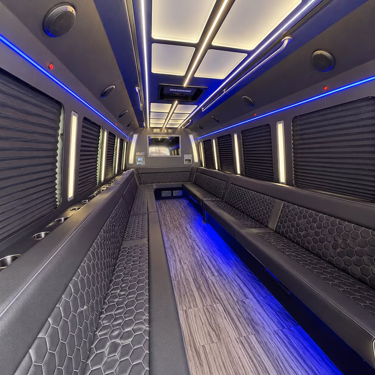 visalia 30 passenger party bus interior