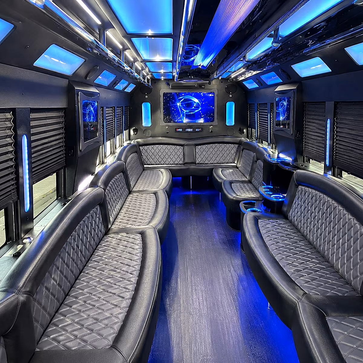 visalia 50 passenger party bus interior